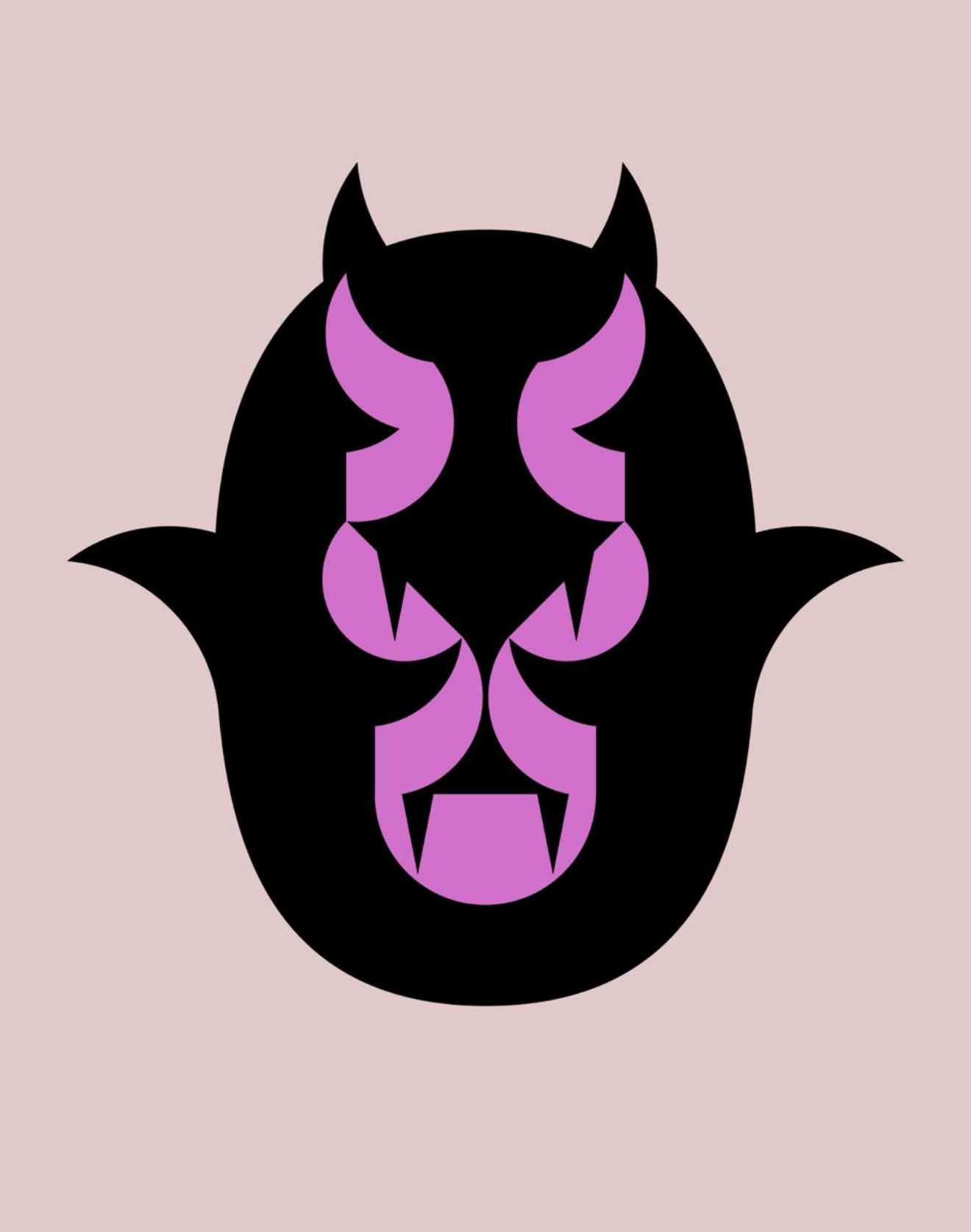 Dimoni V — black mask with purple horn