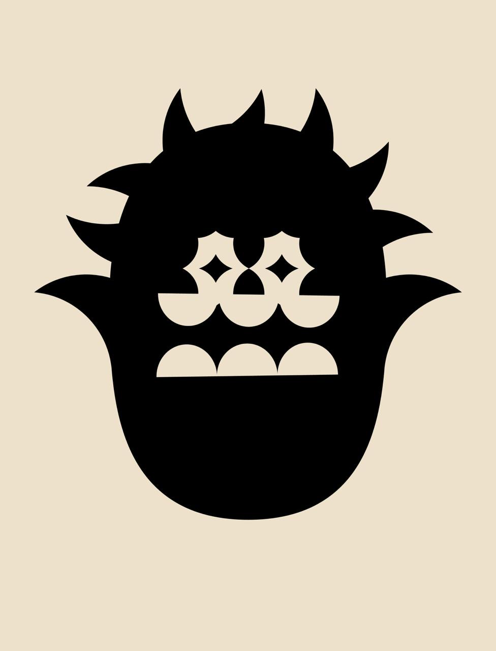 Dimoni III — blue mask with horned silhouette